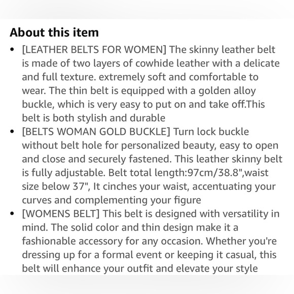 🆕Caramel Slim Leather Belt with Twist-Lock Buckle - Picture 4 of 16